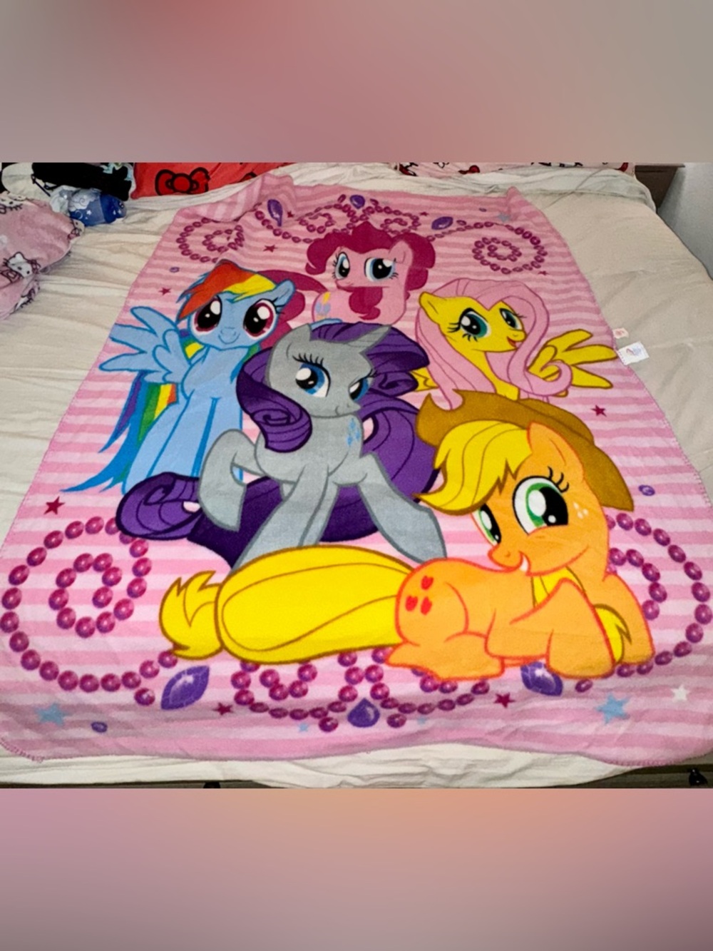 Rare 2014 my little pony hasbro throw blanket